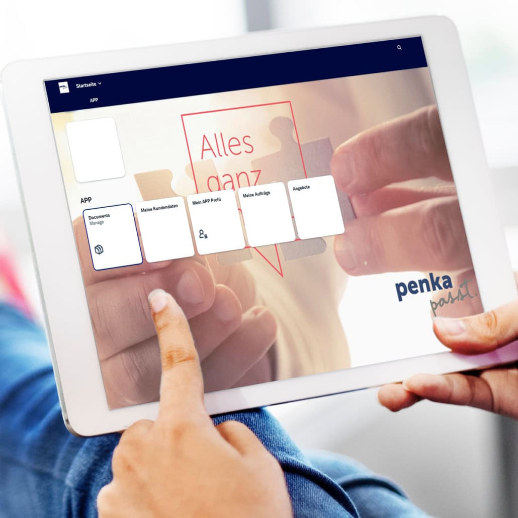 penka Kundenportal auf dem iPad